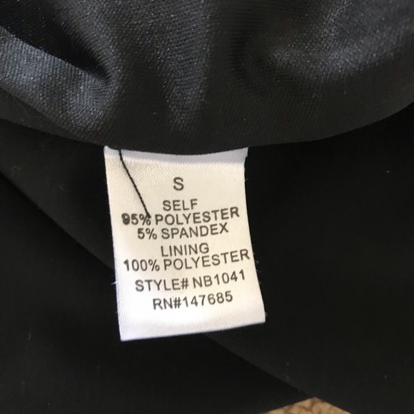 Bodysuit in Black with Gold Metal Tie Up Front. - Picture 7 of 7